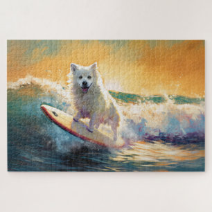 American Eskimo Beach Surfmalerei Puzzle