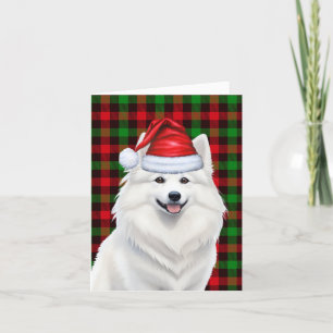 American Eskimo Christmas Dog Karierte Weihnachten