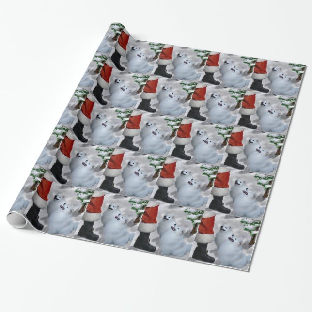 American Eskimo Christmas Geschenkpapier (Ungerollt)
