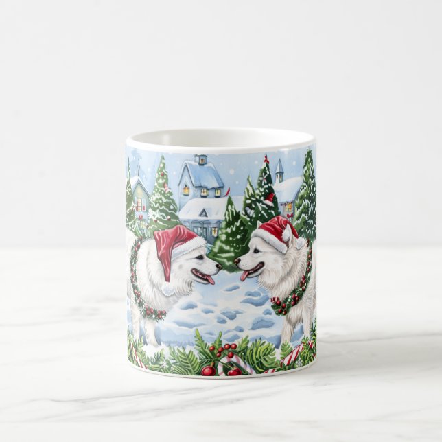American Eskimo Christmas Kaffeetasse (Mittel)