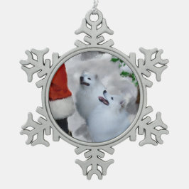 American Eskimo Christmas Schneeflocken Zinn-Ornament