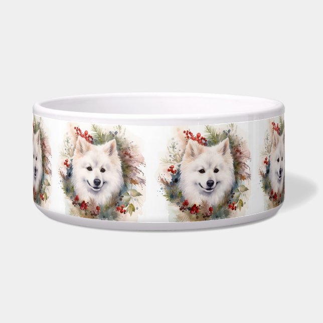 American Eskimo Christmas Wreath Festivals Napf (Vorderseite)