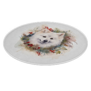 American Eskimo Christmas Wreath Festivals Schneidebrett