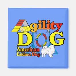 American Eskimo Dog Agility Geschenke Magnet