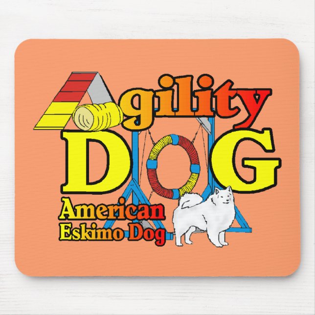 American Eskimo Dog Agility Geschenke Mousepad (Vorne)