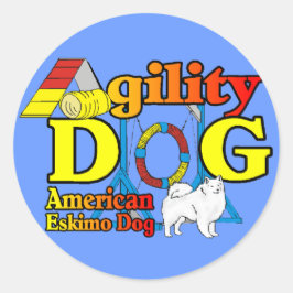 American Eskimo Dog Agility Geschenke Runder Aufkleber