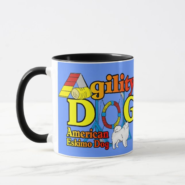 American Eskimo Dog Agility Geschenke Tasse (Links)