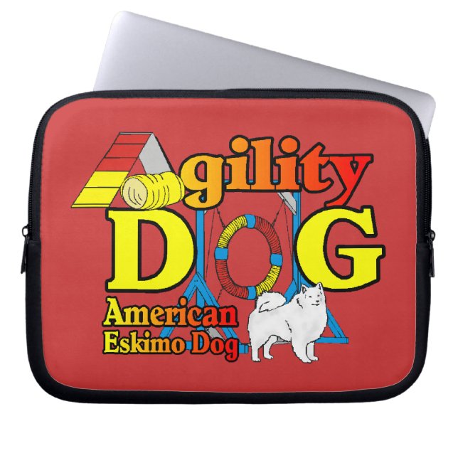 American Eskimo Dog Agility Laptopschutzhülle (Vorderseite)