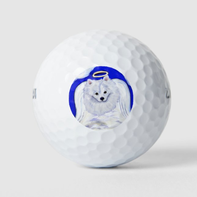 American Eskimo Dog Angel Golfball (Vorderseite)