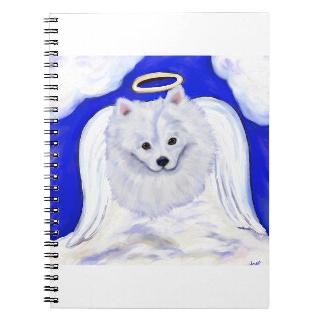 American Eskimo Dog Angel Notizblock (Vorderseite)