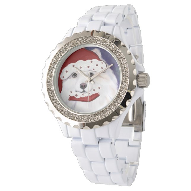American Eskimo Dog Armbanduhr (Schrägansicht)