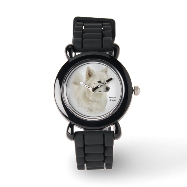 American Eskimo Dog Art Armbanduhr (Vorderseite)