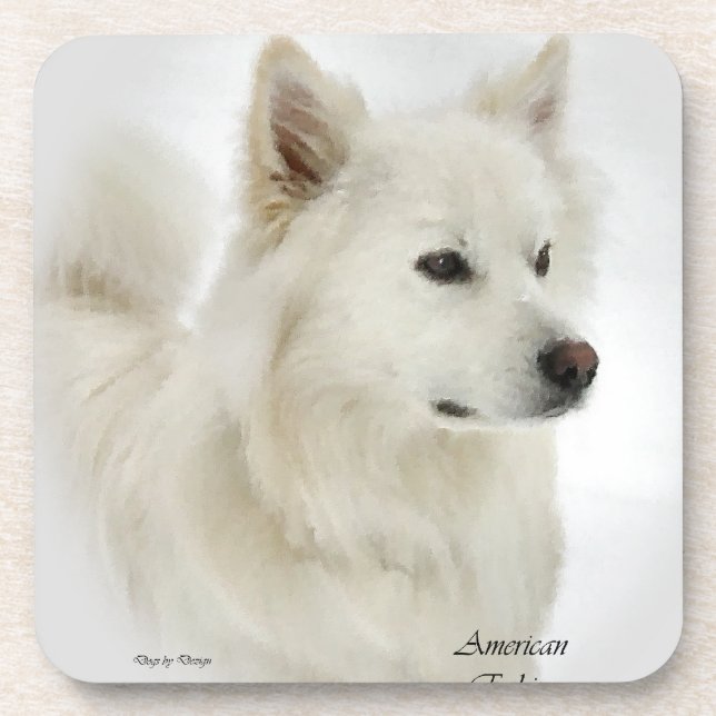American Eskimo Dog Art Getränkeuntersetzer (Vorderseite)