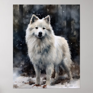 American Eskimo Dog Art Print Poster