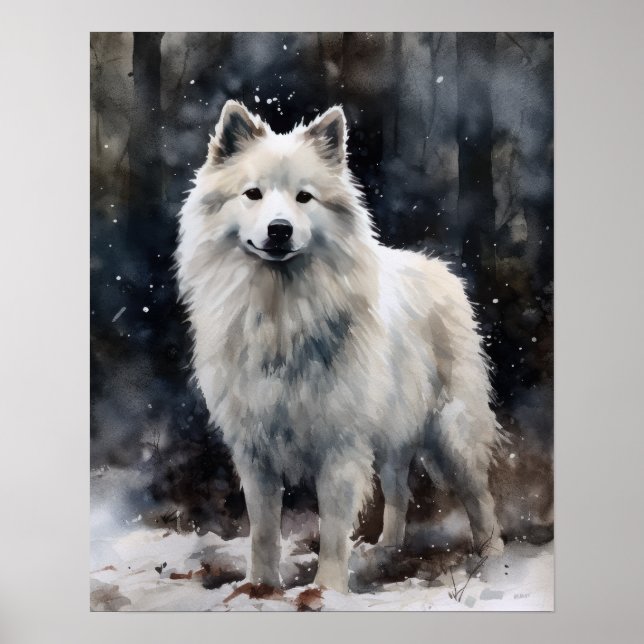American Eskimo Dog Art Print Poster (Vorne)