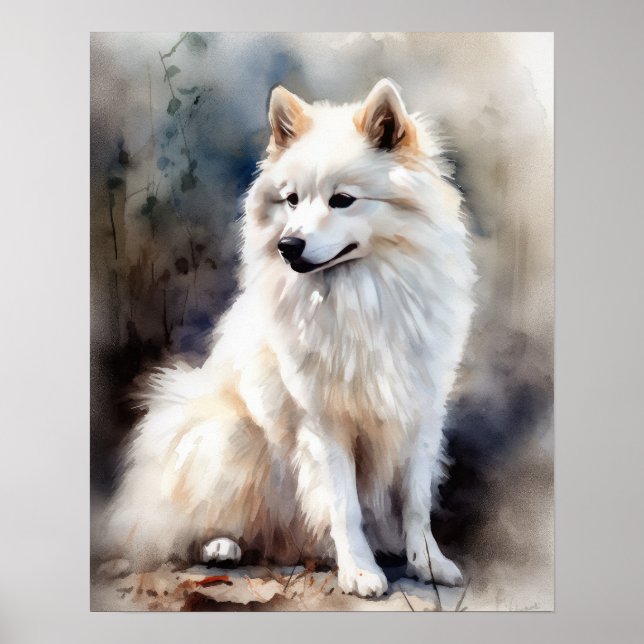 American Eskimo Dog Art Print Poster (Vorne)