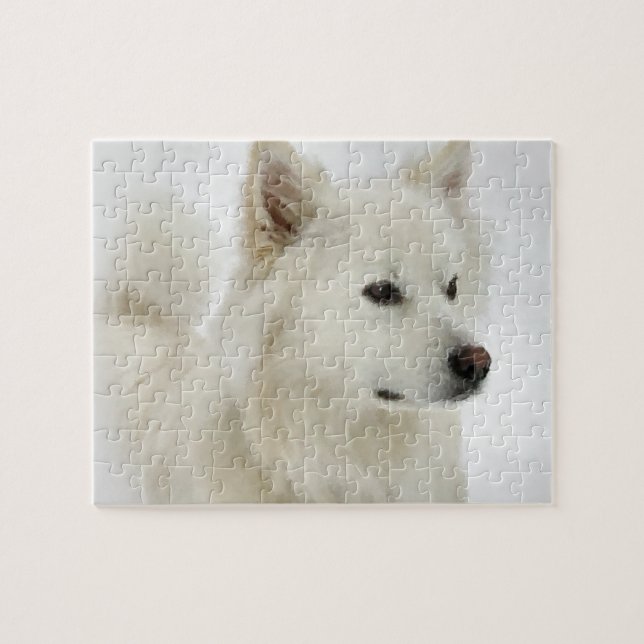 American Eskimo Dog Art Puzzle (Horizontal)