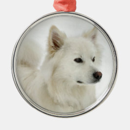 American Eskimo Dog Art Silbernes Ornament