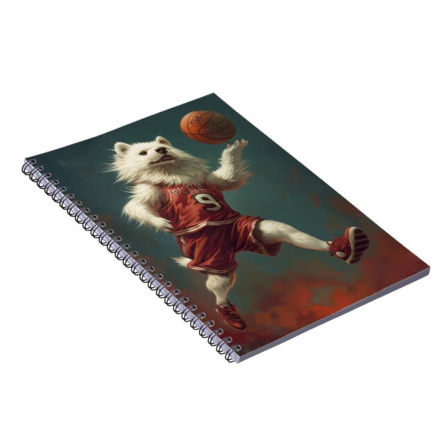 American Eskimo Dog Basketball Notizblock (Rechte Seite)