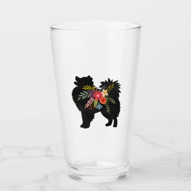 American Eskimo Dog Boho Silhouette Glass Glas (Vorderseite)