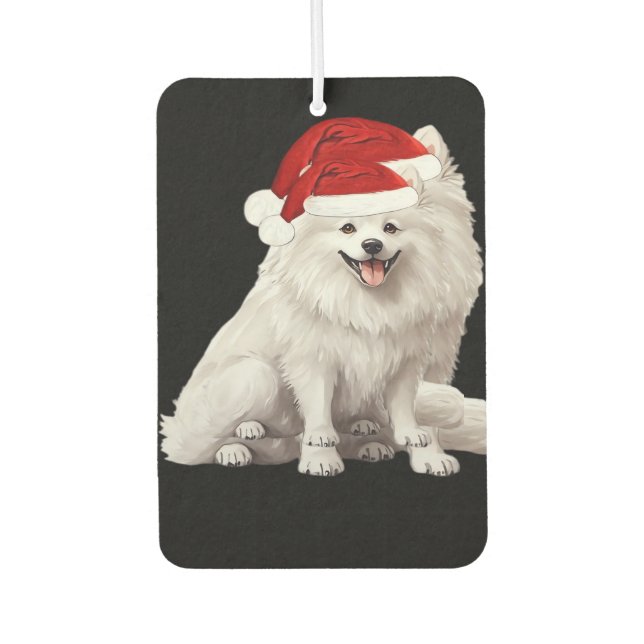 American Eskimo Dog Christmas Tree Dog Welpe Water Autolufterfrischer (Vorderseite)