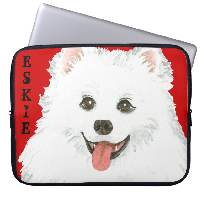 American Eskimo Dog Color Block Laptopschutzhülle (Vorderseite)