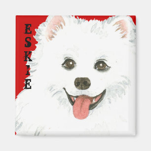 American Eskimo Dog Color Block Magnet