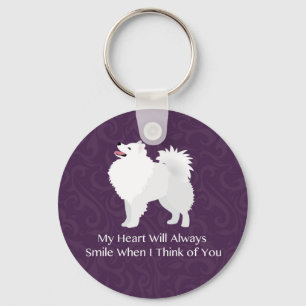 American Eskimo Dog Denken Sie an Sie Design Schlüsselanhänger