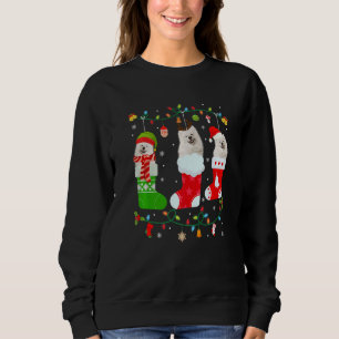 American Eskimo Dog Drei Weihnachtssocken Sweater Sweatshirt
