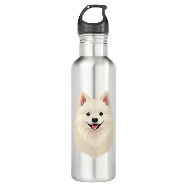 American Eskimo Dog Edelstahlflasche (Vorderseite)