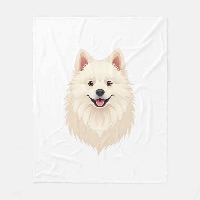 American Eskimo Dog Fleecedecke (Vorderseite)