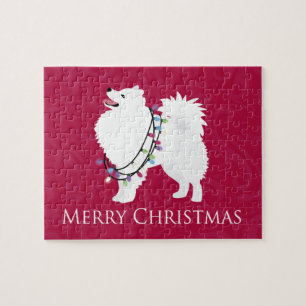 American Eskimo Dog Frohe Weihnachtsgestaltung Puzzle