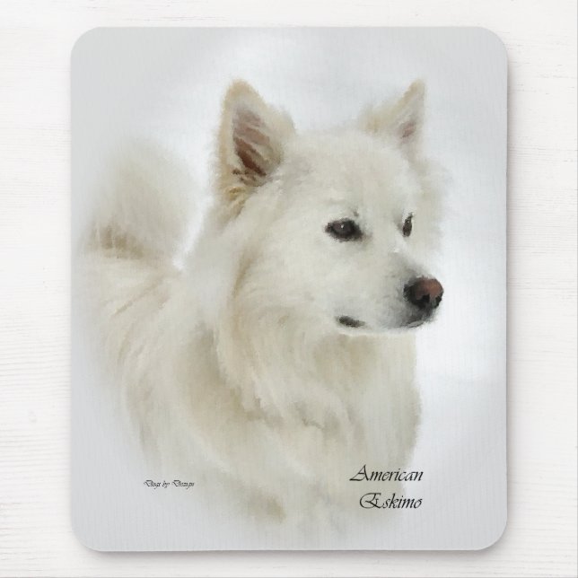 American Eskimo Dog Geschenke Mousepad (Vorne)