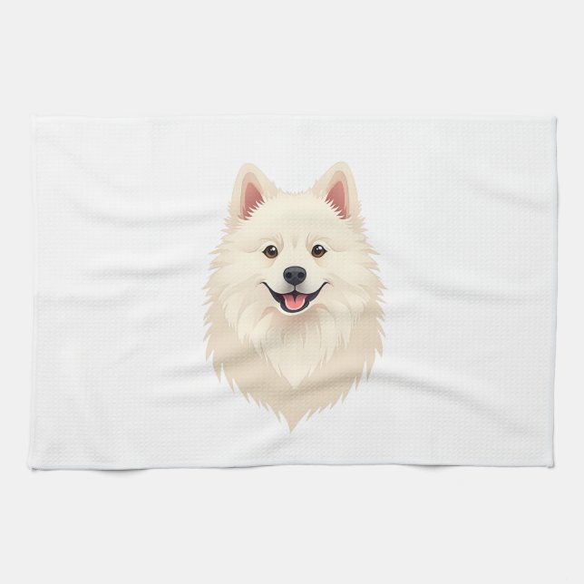 American Eskimo Dog Geschirrtuch (Horizontal)