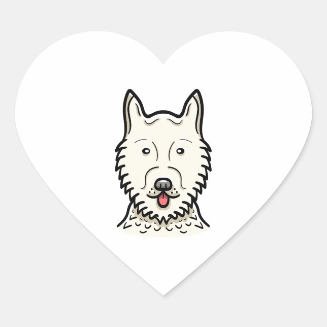 American Eskimo Dog Herz-Aufkleber (Vorderseite)