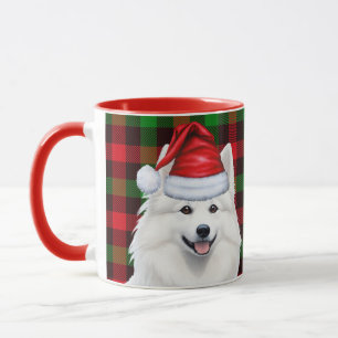 American Eskimo Dog Holiday Kariert Weihnachten Tasse