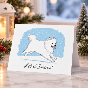 American Eskimo Dog "Lasst es schneien" Eskie Weih Feiertagskarte