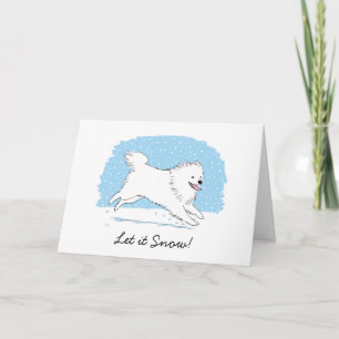 American Eskimo Dog "Let it Snow" Eskie Weihnachte Feiertagskarte