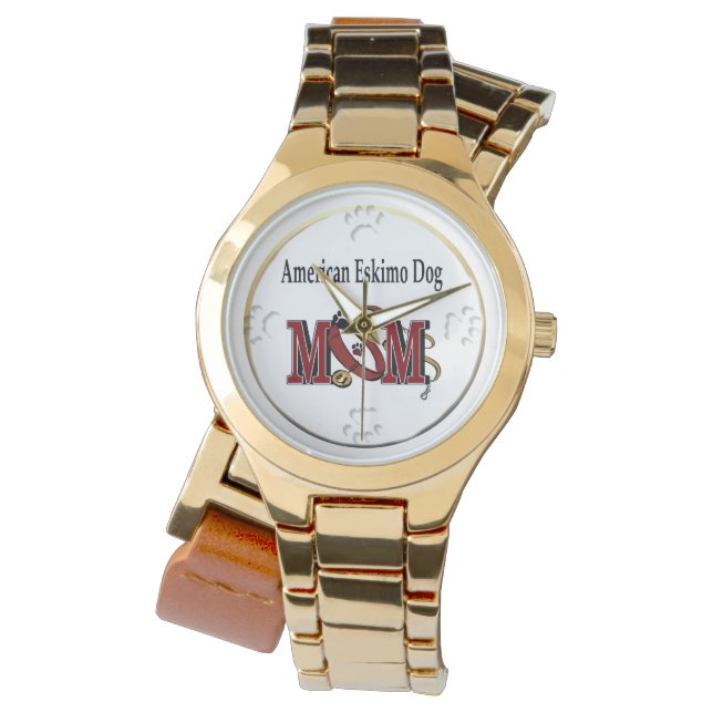 American Eskimo Dog MAMA Armbanduhr (Vorderseite)