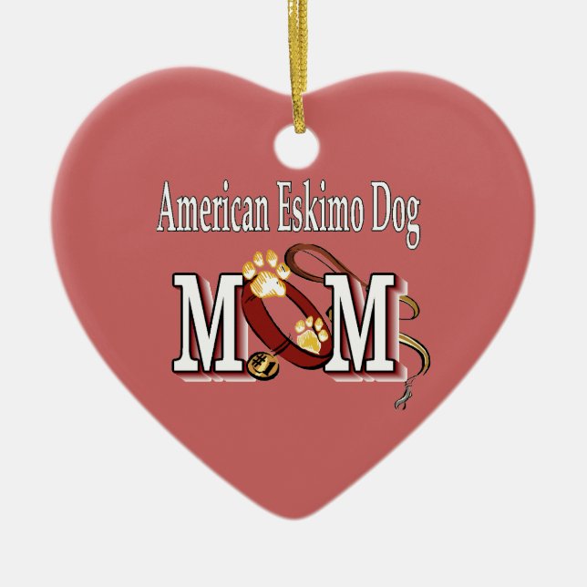 American Eskimo Dog MAMA Keramikornament (Vorne)
