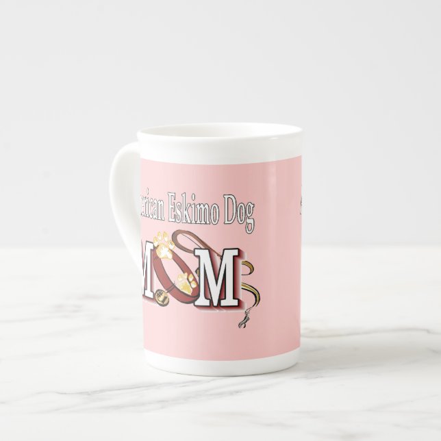 American Eskimo Dog MAMA Prozellantasse (Vorderseite Links)