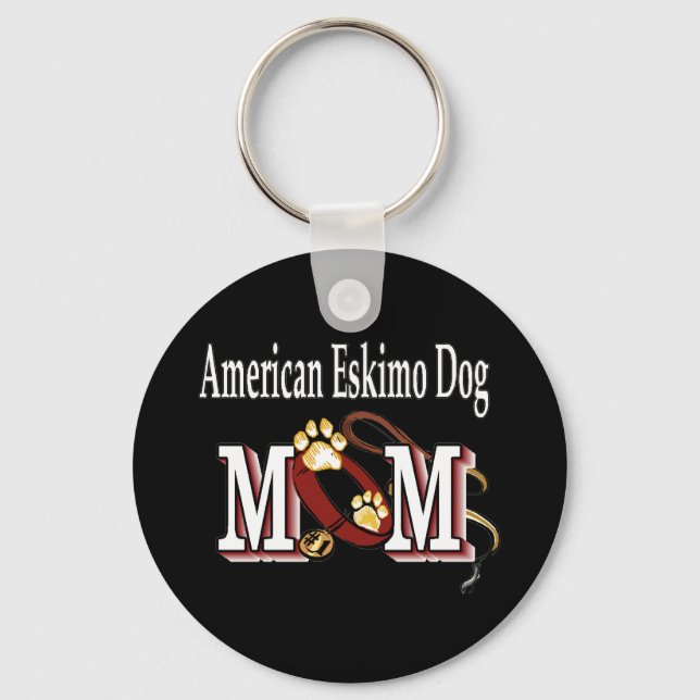 American Eskimo Dog MAMA Schlüsselanhänger (Vorderseite)
