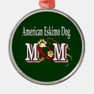 American Eskimo Dog MAMA Silbernes Ornament