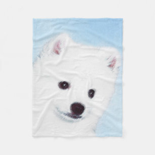 American Eskimo Dog Painting - Original Dog Art Fleecedecke