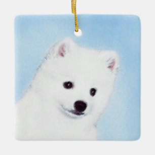 American Eskimo Dog Painting - Original Dog Art Keramikornament