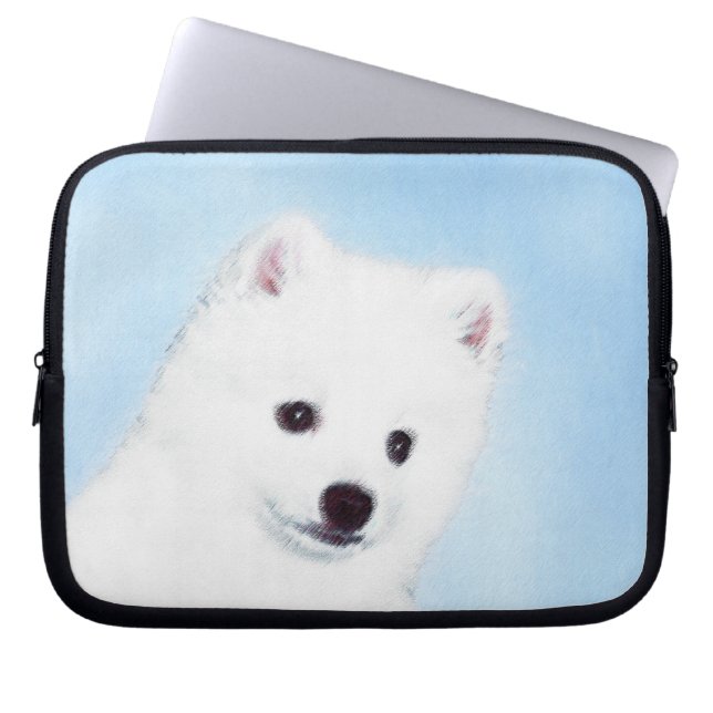 American Eskimo Dog Painting - Original Dog Art Laptopschutzhülle (Vorderseite)