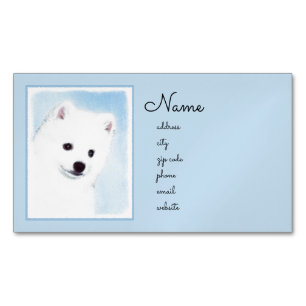 American Eskimo Dog Painting - Original Dog Art Magnetische Visitenkarte