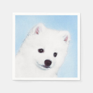 American Eskimo Dog Painting - Original Dog Art Serviette