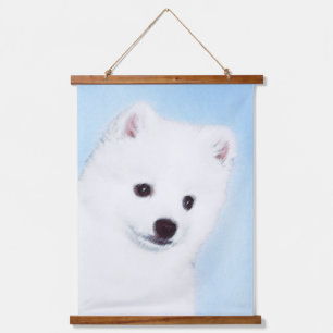 American Eskimo Dog Painting - Original Dog Art Wandteppich Mit Holzrahmen