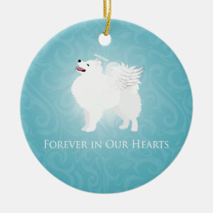 American Eskimo Dog Pet Loss Beileid Design Keramikornament